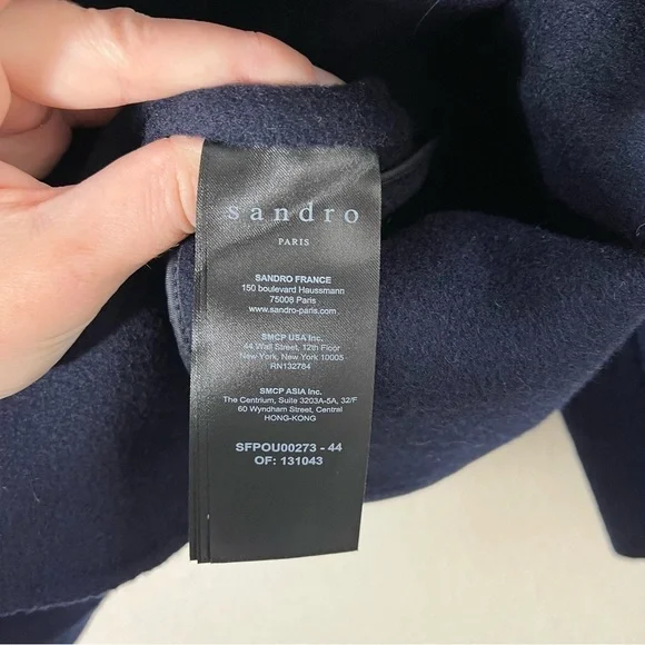 SANDRO PARIS Navie Double-Faced Chest Patch Wool Blazer - Picture 10 of 13